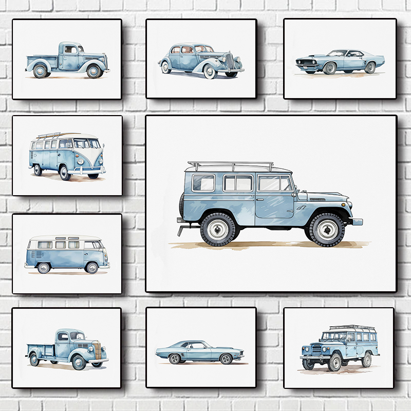 Watercolor Poster Print - Pósteres Retro de arte de acuarela