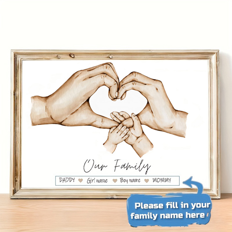 Home Decor Minimal - Póster personalizado de mano familiar, pintura
