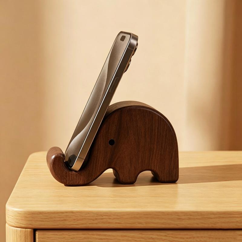 Home Decor Organizer - Soporte para Teléfono de Madera Maciza