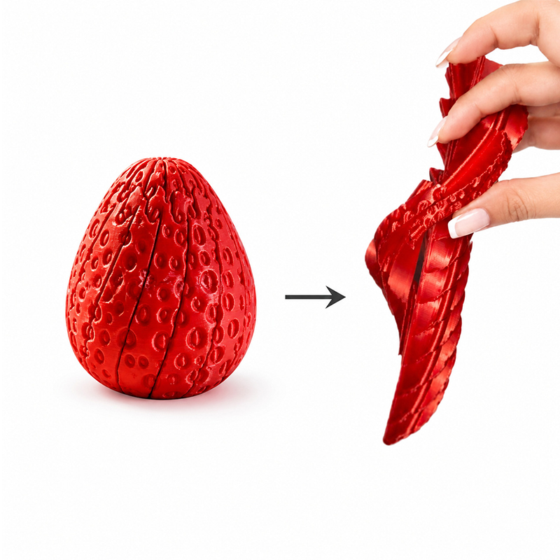 Home Decor Modern Organic - Huevo de Fresa Retorcido Impreso en