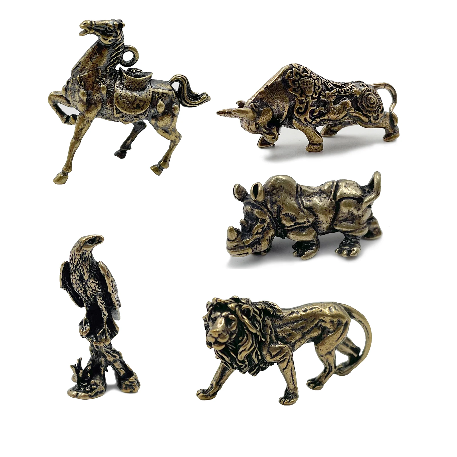 Home Decor Modern Organic - Figuritas de animales de cobre Vintage,
