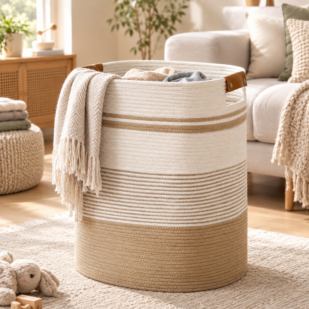 Home Decor Hampers - Cesto de lavandería tejido, cesto para