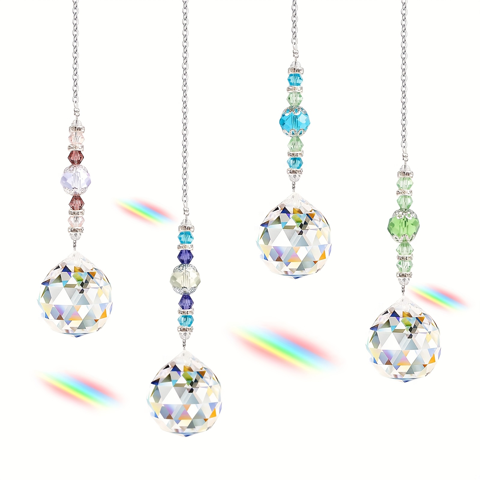 Crystal Sun Catcher - 4 Uds. Atrapasueños de cristal para