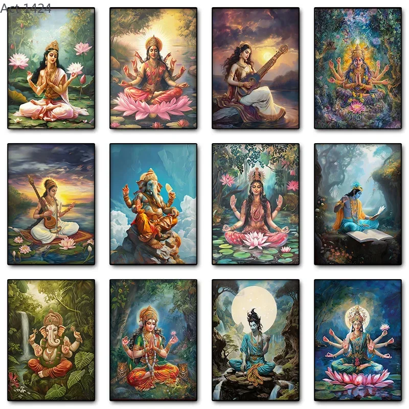 Home Decor Yoga - Póster de la Diosa Durga, Arte