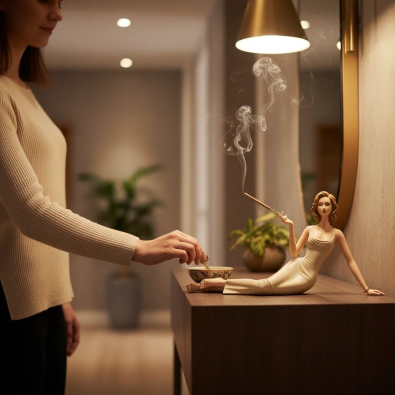 Elegante Figura de Dama, Porta - Incense Stick Holder reseña y precio