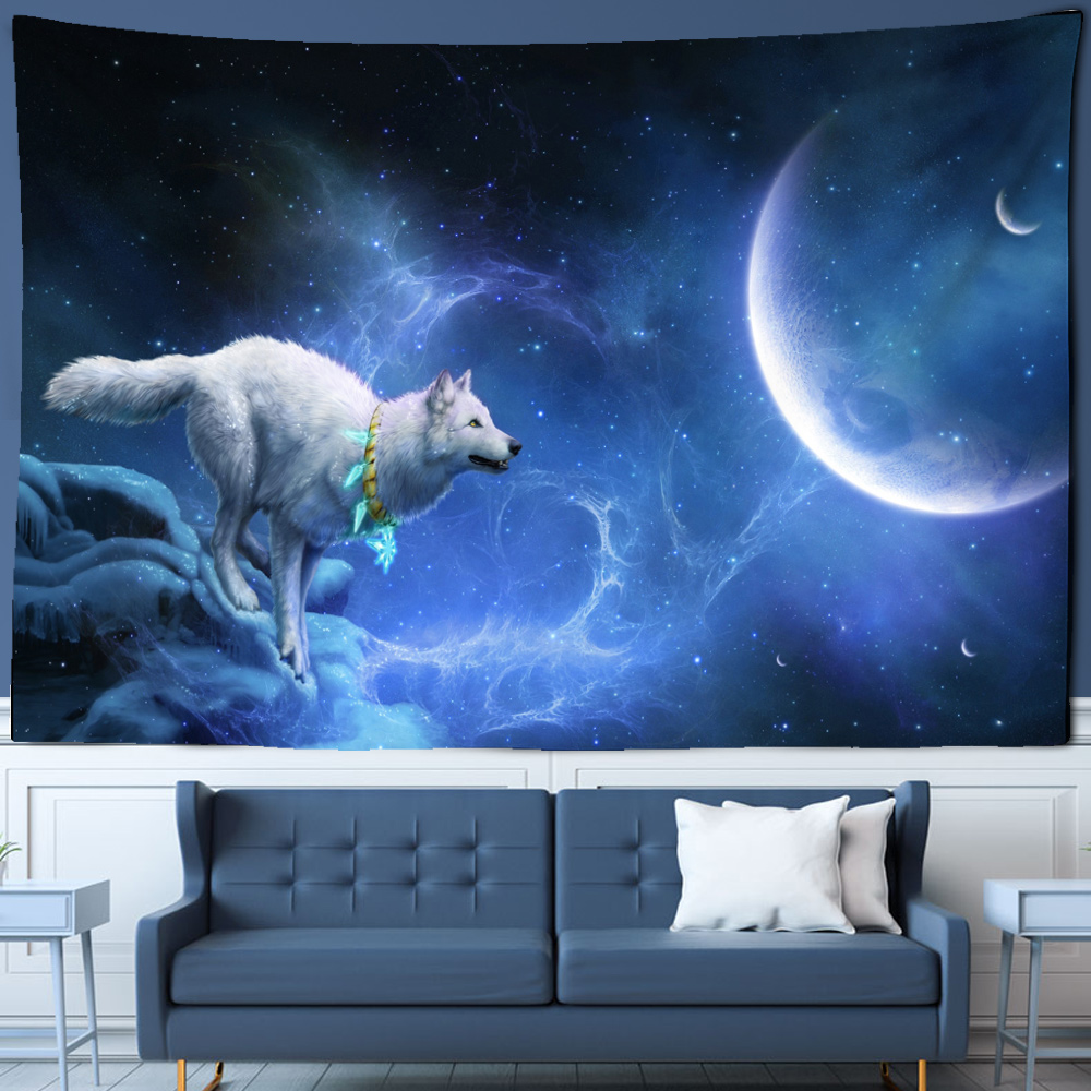 Tapiz de lobo de fantasía para - Home Decor Yoga reseña y precio