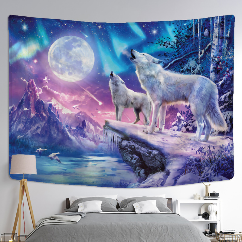 Tapiz de lobo de fantasía para - Home Decor Yoga reseña y precio