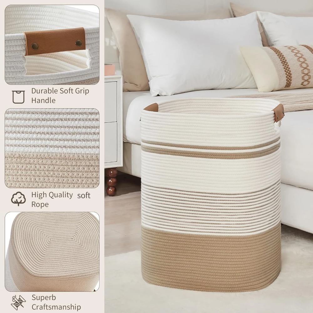 Cesto de lavandería tejido, ce - Home Decor Hampers reseña y precio