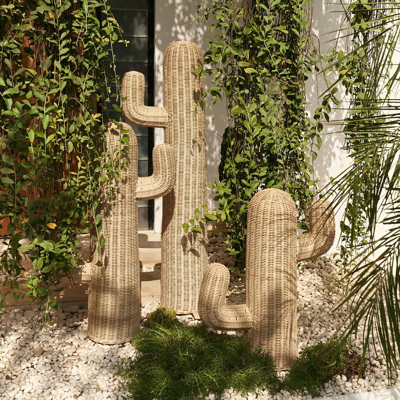 Estatua de Cactus de Ratán Hec - Home Decor Modern Organic reseña y precio