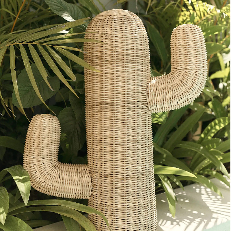 Estatua de Cactus de Ratán Hec - Home Decor Modern Organic reseña y precio