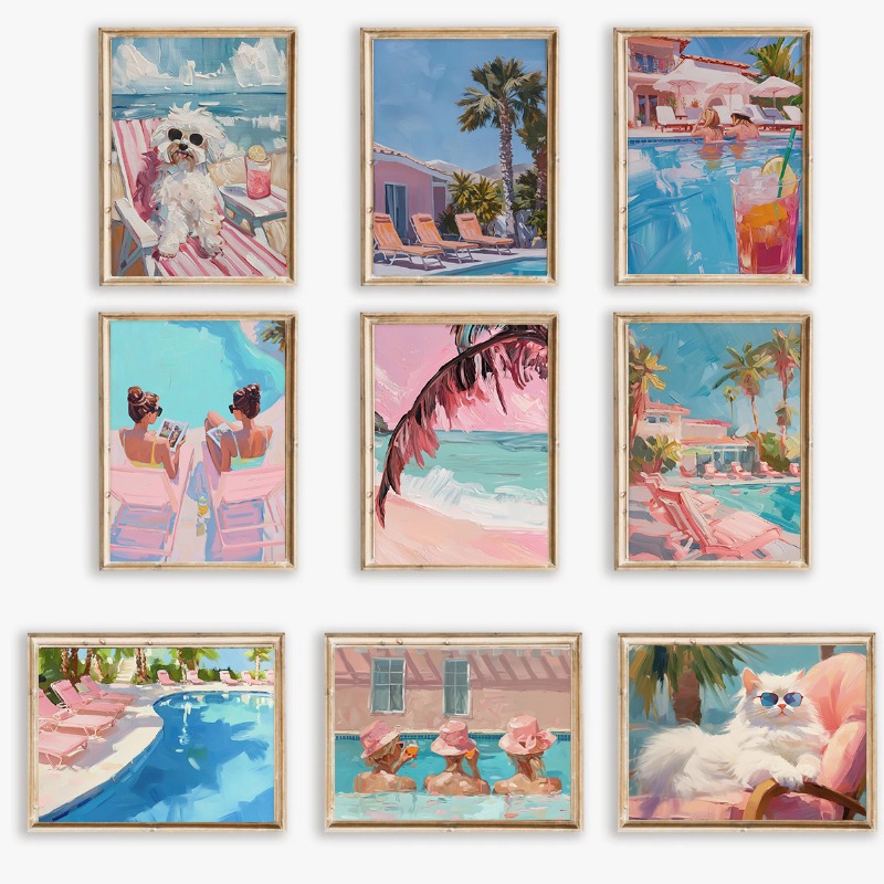 Póster Vintage para fiesta en  - Watercolor Poster Print reseña y precio