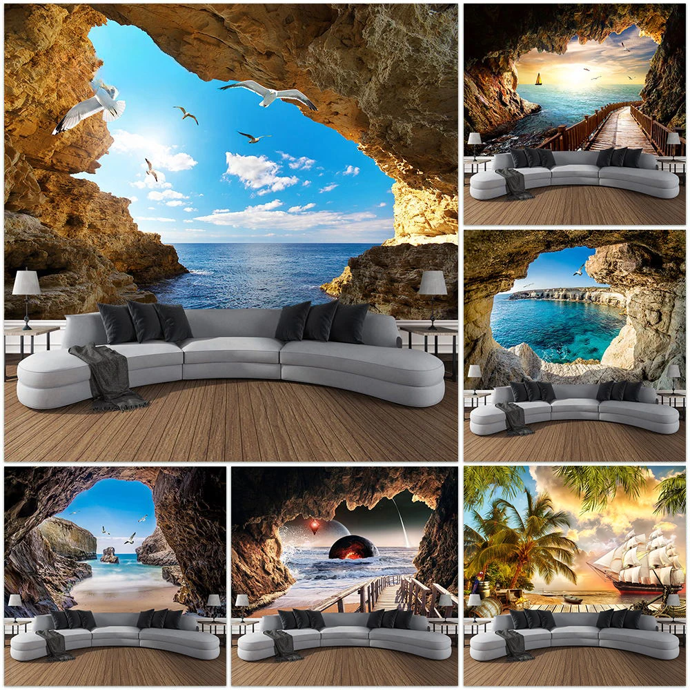 Tapiz de paisaje de cueva de m - Home Decor Yoga reseña y precio