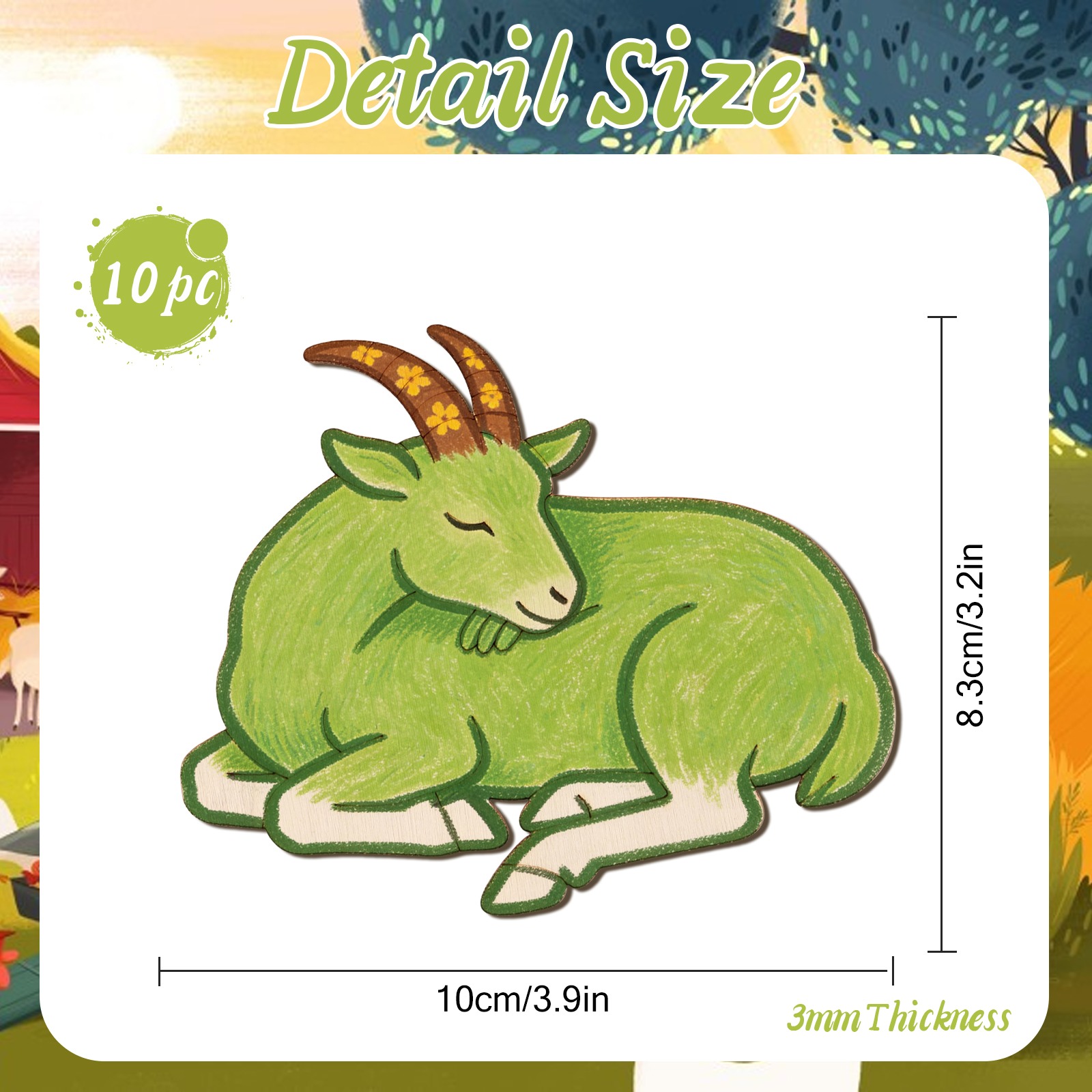 Juego de 10 Adornos de Madera  - Home Decor Painting reseña y precio